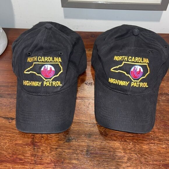 2-Black North Carolina NC State Highway Patrol Driving Baseball Golf Cap Hats - Picture 1 of 5